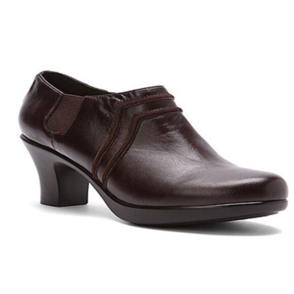 Dansko Banks Leather Short Ankle Booties Leather Pumps Slip On Brown 40 9.5-10 - Picture 1 of 10